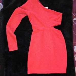 BCBG off the shoulder cocktail dress